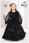 Supababy Girls Party Gown | BLACK | LONG GOWN WITH SEPERATE SLEEVS