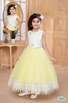 Supababy Girls Party Gown | YELLOW | LONG GOWN WITH SEPERATE SLEEVS